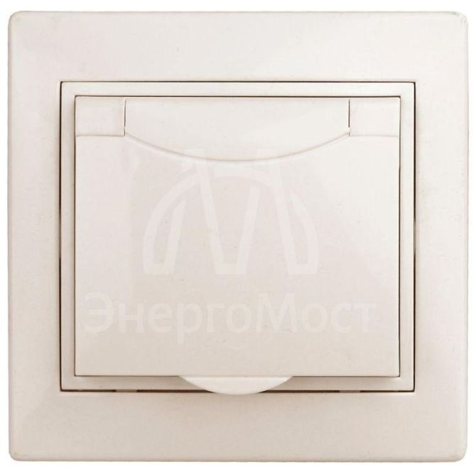 Розетка СП Plano 2P+E Schuko 1-203-02 16А-250В с крышкой IP20 сл. кость Intro Б0027612