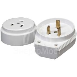 Разъем РШ-ВШ 32А 250В 2P+PE откр. уст. бел. UNIVersal 1235