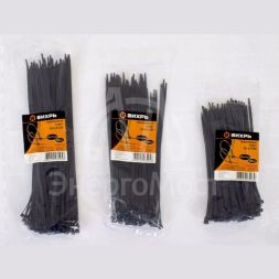 Хомуты нейлоновые (стяжки) черные 100 шт. Вихрь 4,8*250 Ч