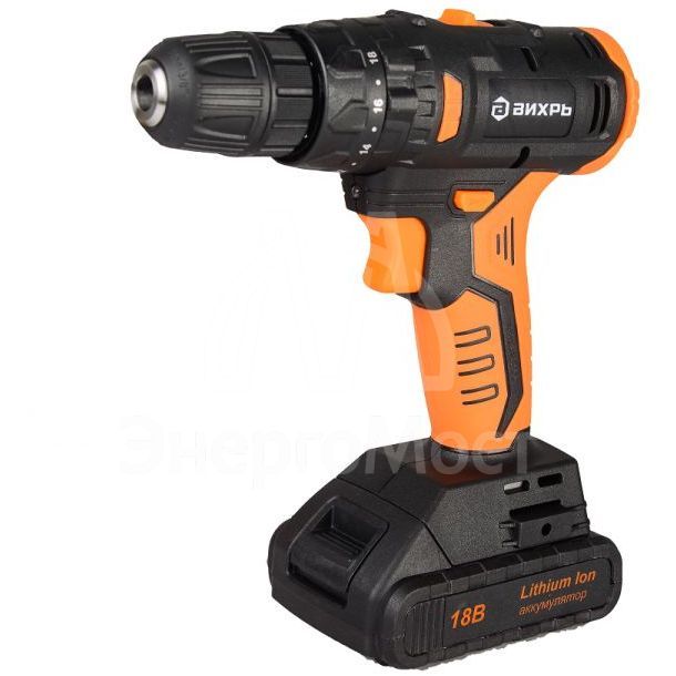 Дрель-шуруповерт Вихрь ДА-18Л-2К/Б (2,0 А/ч) (бесщеточный двигатель)