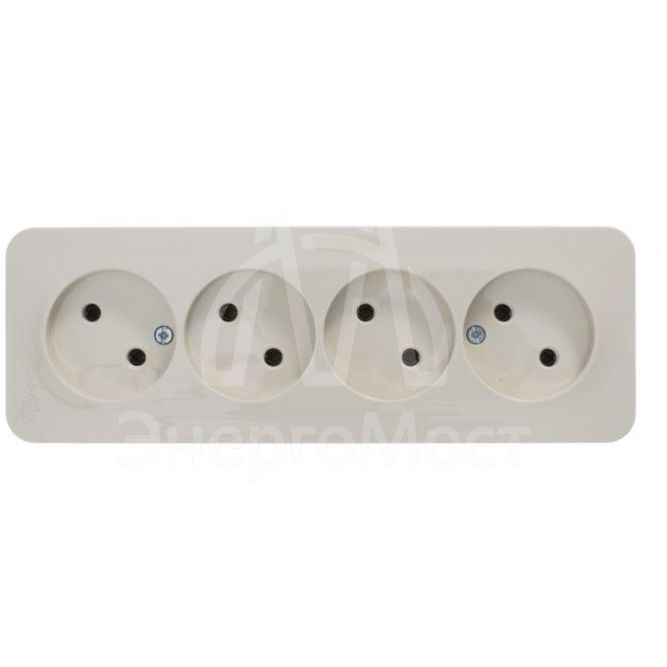 Розетка 4-м ОП BLANCA 16А 250В без шторок без заземл. изол. пласт. беж. SchE BLNRA000417