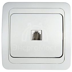 Розетка телефонная CLASSICO 2034 бел. ASD / IN HOME 4690612000404