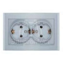 Розетка 2-м СП Бриллиант с заземл. серебр. UNIVersal 7949780