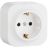Розетка 1-м ОП Quteo 16А с заземл. бел. Leg 782211