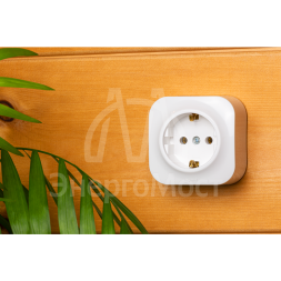 Розетка 1-м ОП Quteo 16А с заземл. бел. Leg 782211
