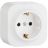 Розетка 1-м ОП Quteo 16А с заземл. бел. Leg 782211