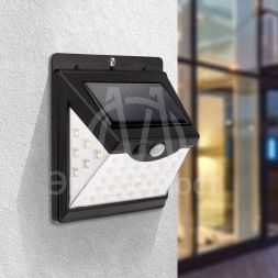 Светильник NEW AGE на солнечной батарее датчик движения; освещенности кнопка вкл/выкл герметичная фасадная 3 режима работы LED COB Lamper 602-236