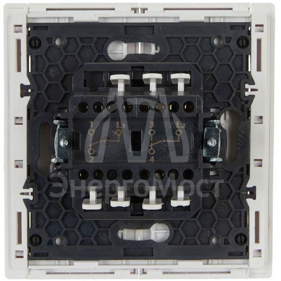 Выключатель проходной 2-кл. СП FORTE&amp;amp;PIANO 10А FP207 бел. IEK FP-V22-0-10-1-K01