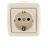 Розетка 1-м ОП Ната керам. с заземл. крем. LEZARD 710-0300-122