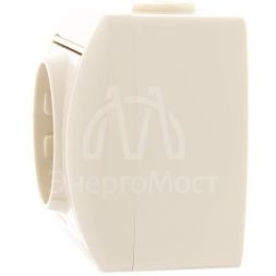 Розетка 1-м ОП Ната керам. с заземл. крем. LEZARD 710-0300-122