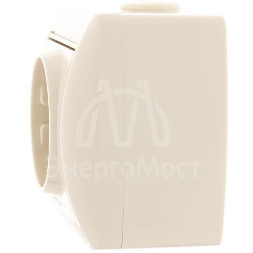 Розетка 1-м ОП Ната керам. с заземл. крем. LEZARD 710-0300-122