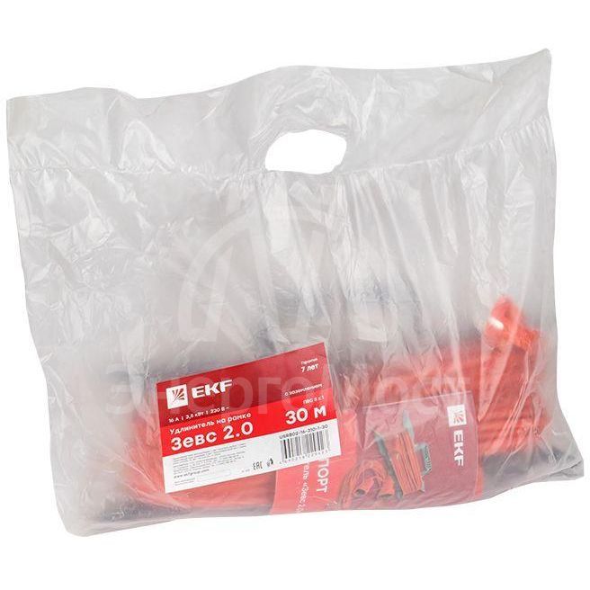 Удлинитель на рамке 1х30м с заземл. 16А IP20 Зевс 2.0 ПВС 3х1 3.5кВт PROxima EKF USRB02-16-310-1-30