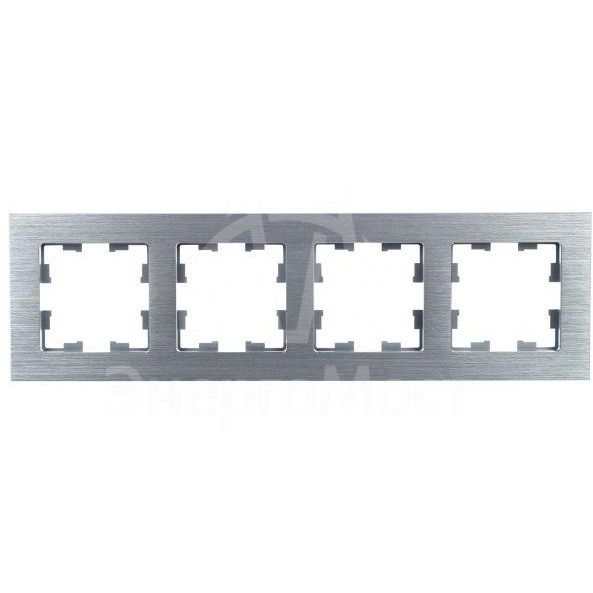 Рамка 4-м BRITE РУ-4-1-БрА металл алюм. IEK BR-M42-M-K47
