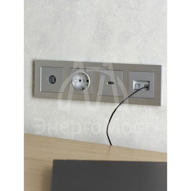 Рамка 4-м BRITE РУ-4-1-БрА металл алюм. IEK BR-M42-M-K47