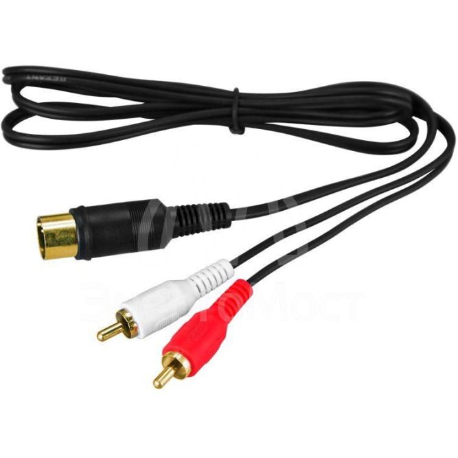Шнур DIN 5PIN Plug-2 RCA Plug 1.5м (GOLD) Rexant 17-2512