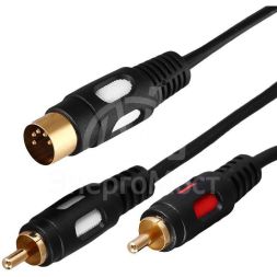 Шнур DIN 5PIN Plug-2 RCA Plug 1.5м (GOLD) Rexant 17-2512