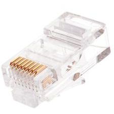 Коннектор RJ45 (8P8C) под витую пару кат.5E (класс D) неэкранир. 100МГц покрытие 6мкд под мж кабель круглый ввод (уп.100шт) NIKOMAX NMC-RJ88RE06UD1-100