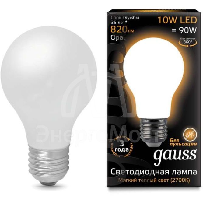 Лампа светодиодная Black Filament A60 E27 10Вт 2700К OPAL Gauss 102202110