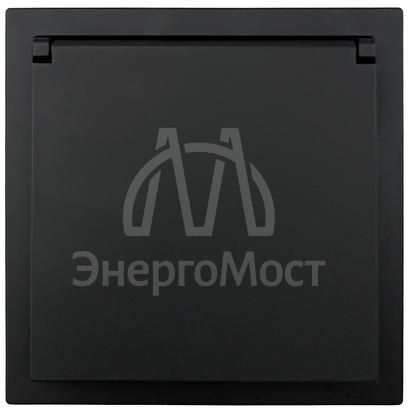 Розетка 1-мест. с/з с крышкой ПБТ СП ZIMA IP20 16А безвинт. зажим черн. бархат LEZARD 704-4288-123BQC