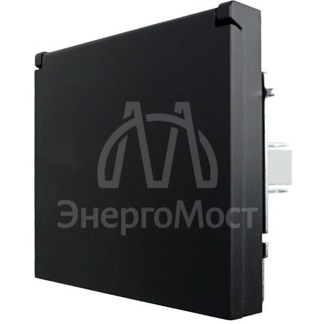 Розетка 1-мест. с/з с крышкой ПБТ СП ZIMA IP20 16А безвинт. зажим черн. бархат LEZARD 704-4288-123BQC