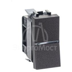 Механизм выключателя 1-кл. 1п 1мод. СП Zenit 16А IP20 с клавишей антрацит ABB 2CLA210100N1801