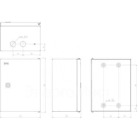 Корпус металлический ЩМПг-00 290х220х155 IP54 NO_SIMPLE_STM_SHMPg-00_IP54 ЭРА Б0041664