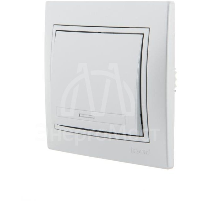 Выключатель 1-кл. СП Мира 10А IP20 со вставкой сер. метал. LEZARD 701-1010-100