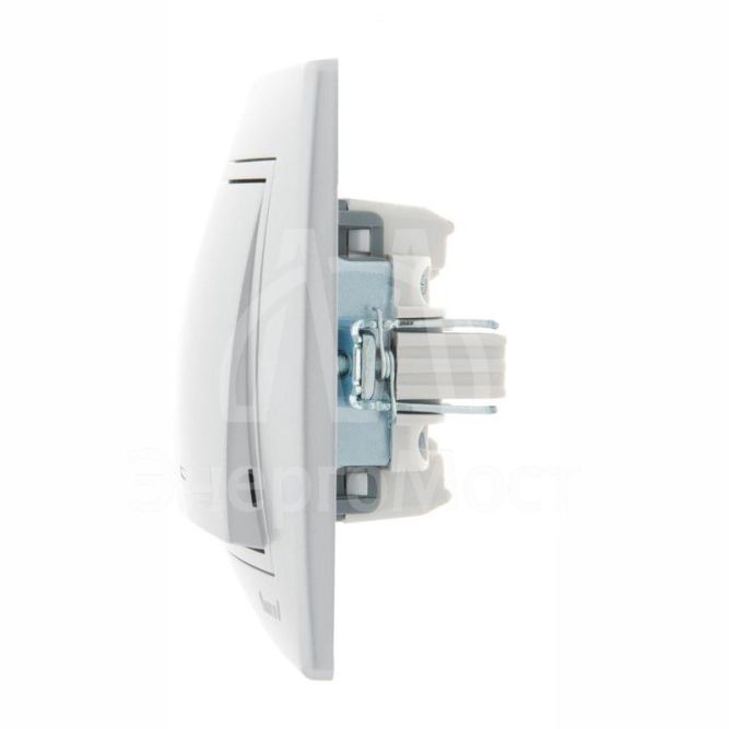 Выключатель 1-кл. СП Мира 10А IP20 со вставкой сер. метал. LEZARD 701-1010-100