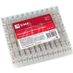 Колодка клеммная полистирол 4мм 3А EKF plc-KK-4-3