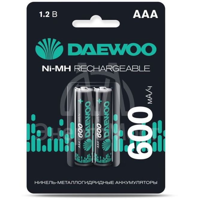 Аккумулятор AAA/HR03 1.2В Ni-MH 600мА.ч BL-2 (уп.2шт) DAEWOO 5043114