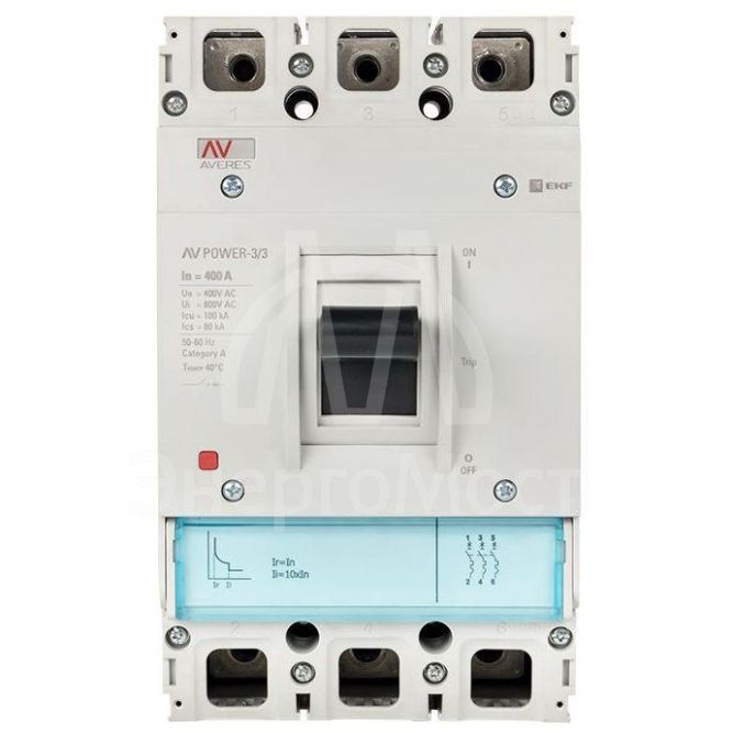 Выключатель автоматический 3п 400А 35кА AV POWER-3/3 TR AVERES EKF mccb-33-400-TR-av