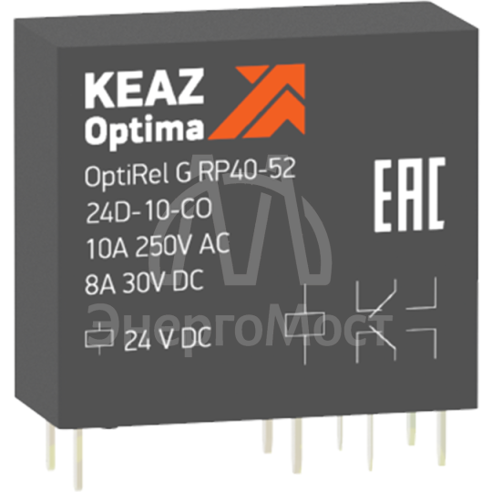 Реле промежуточное OptiRel G RP40-52-48D-10-CO КЭАЗ 281028