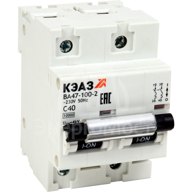 Выключатель автоматический модульный ВА47-100-2C100-УХЛ3 (10кА) КЭАЗ 318119