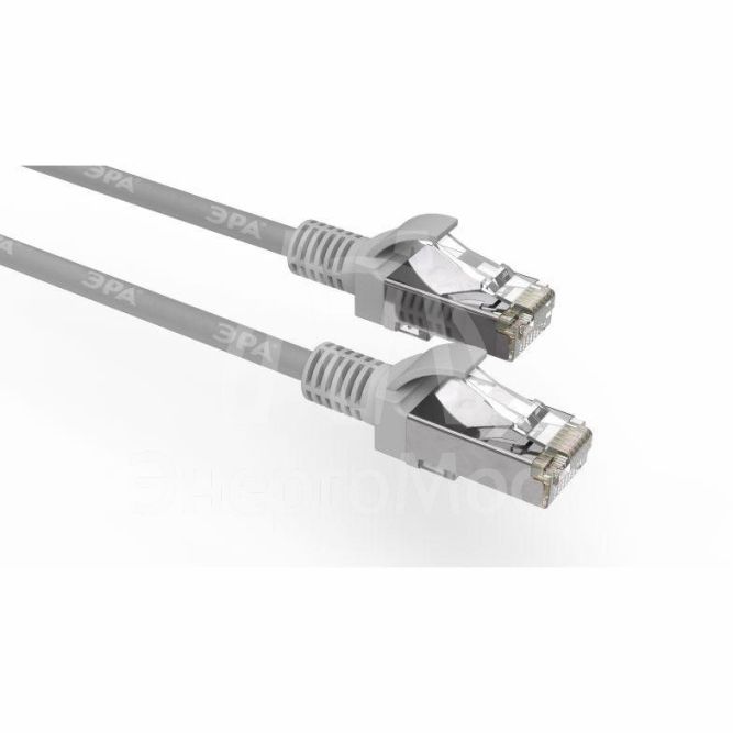 Патч корд F/UTP кат.5e экран. 0.5м Simple сер. ЭРА Б0051379