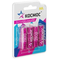 Аккумулятор AA/R6 NI-MN 1500мА.ч BP-4 (блист.4шт) КОСМОС KOCR6NIMH1500mAh4BL