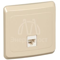 Розетка компьютерная 1-м СП Этюд RJ45 кат.5E крем. SE KOMC-001K