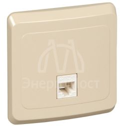Розетка компьютерная 1-м СП Этюд RJ45 кат.5E крем. SE KOMC-001K
