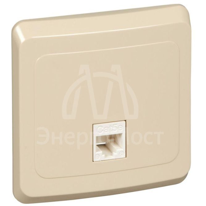 Розетка компьютерная 1-м СП Этюд RJ45 кат.5E крем. SE KOMC-001K