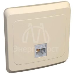 Розетка компьютерная 1-м СП Этюд RJ45 кат.5E крем. SE KOMC-001K