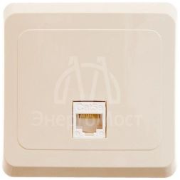 Розетка компьютерная 1-м СП Этюд RJ45 кат.5E крем. SE KOMC-001K