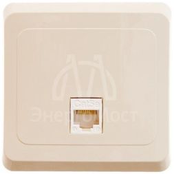 Розетка компьютерная 1-м СП Этюд RJ45 кат.5E крем. SE KOMC-001K