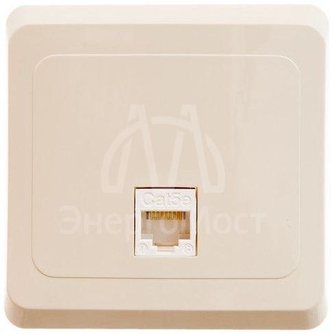 Розетка компьютерная 1-м СП Этюд RJ45 кат.5E крем. SE KOMC-001K