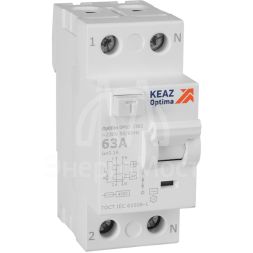 Выключатель дифференциального тока (УЗО) 2п 63А 100мА тип AC 4.5кА OptiDin DM63-2363 УХЛ4 КЭАЗ 343896