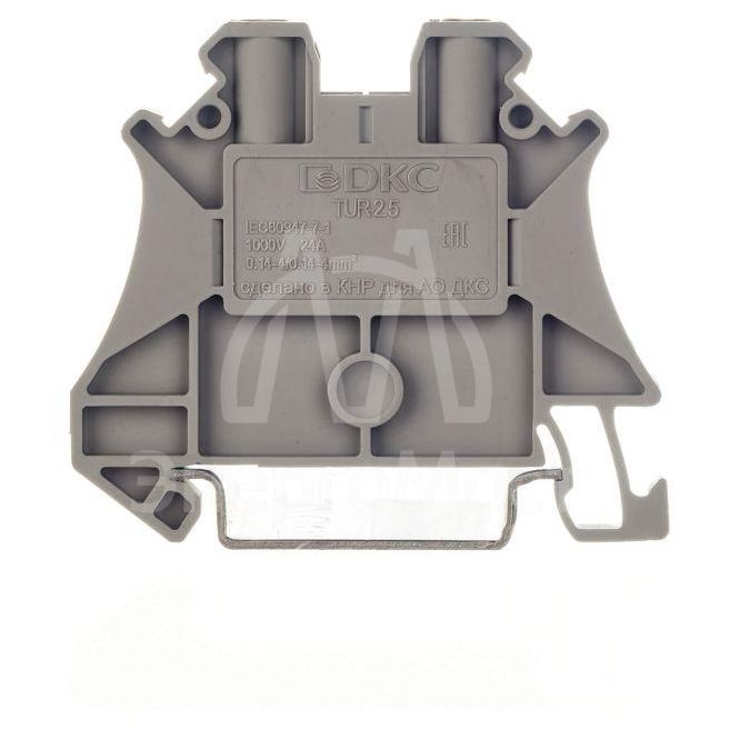 Клемма проходная винтовой зажим 2 точки подключения 2.5кв.мм сер. DKC TUR-2.5