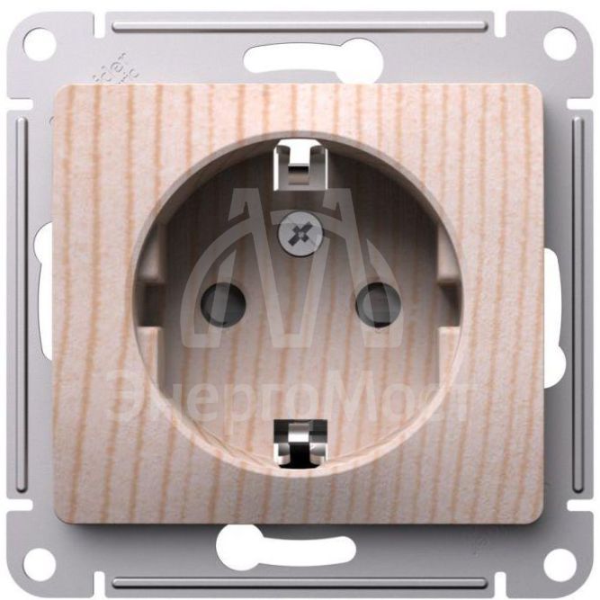 Розетка Glossa 16А заземл. защ. шторки  механизм сосна SE GSL001545