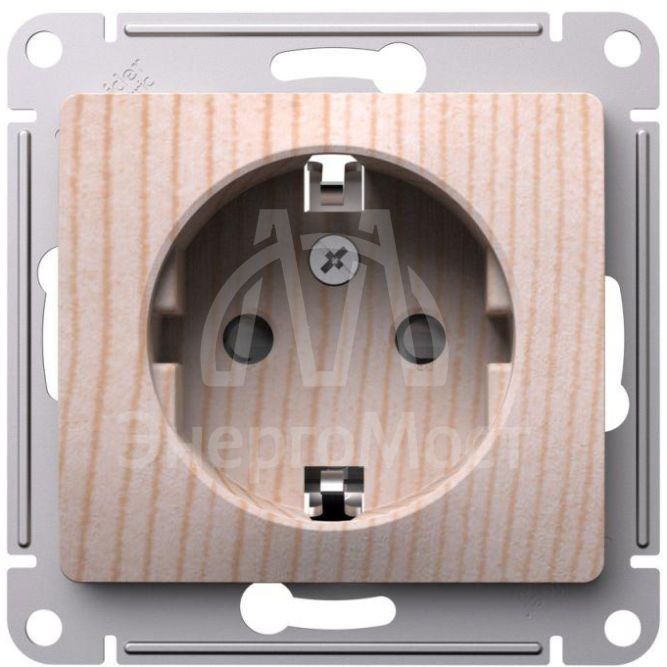 Розетка Glossa 16А заземл. защ. шторки  механизм сосна SE GSL001545