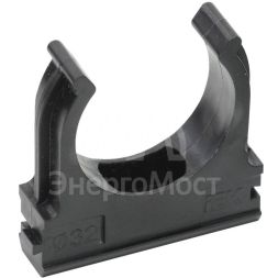 Держатель для труб (клипса) CF32 с защелкой черн. IEK CTA10D-CF32-K02-050