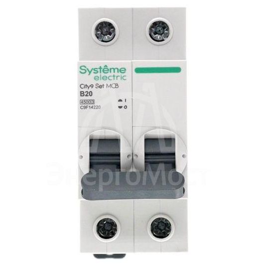 Выключатель автоматический (АВ) B 20А 2P 4.5кА 230В City9 Set SE C9F14220