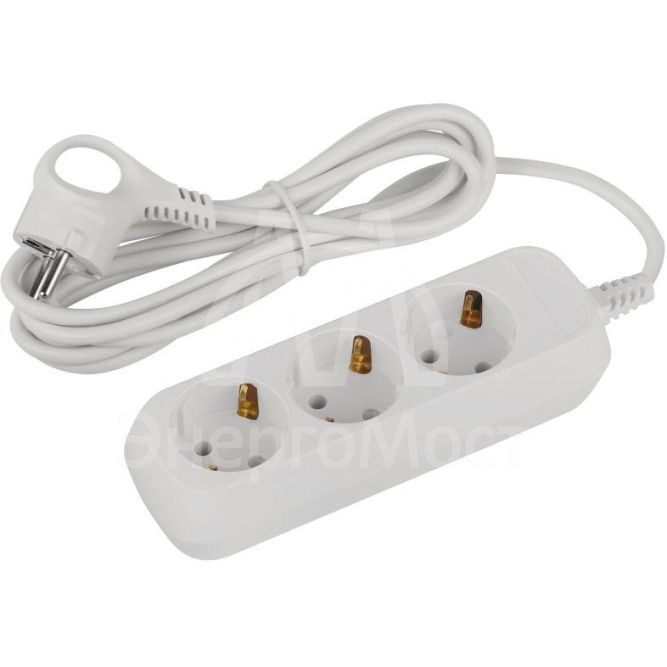 Удлинитель электрический UDL-10-330-E Greenline 3 розетки с заземлением 3м ПВС 3х0.75кв.мм Эра Б0065037