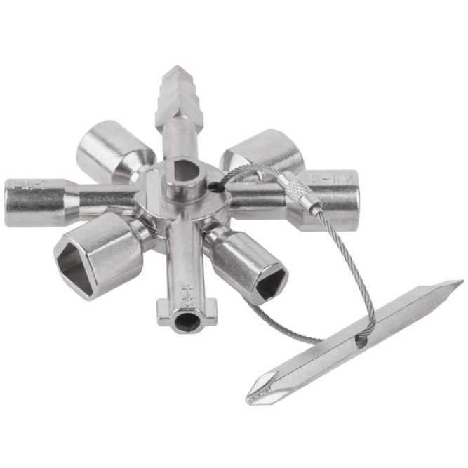 Ключ универсальный для электрошкафов 10-в-1 двусторонняя CrV бита РН2/SL7 FIT 60110